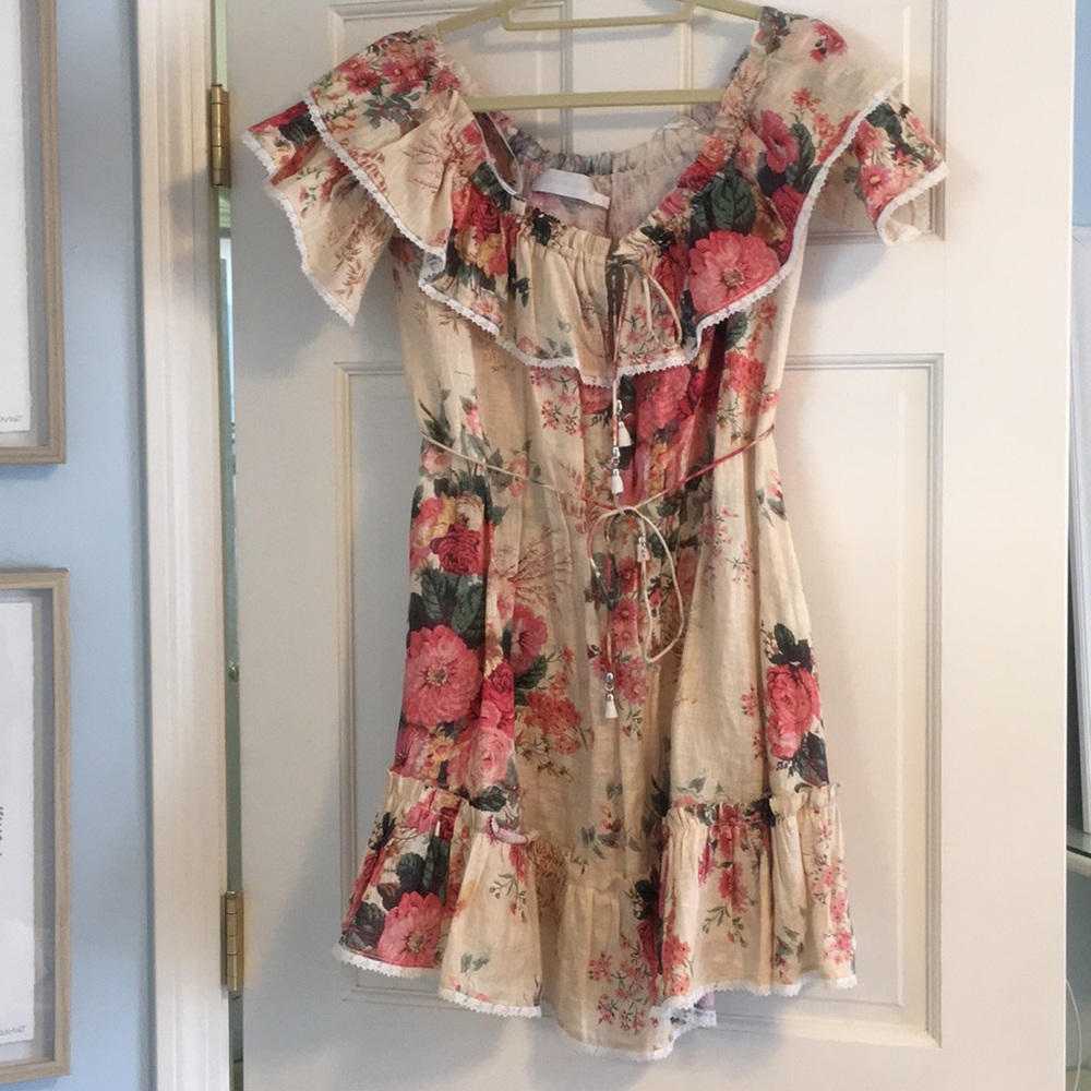 Zimmermann Laelia Frill Tier Short Dress